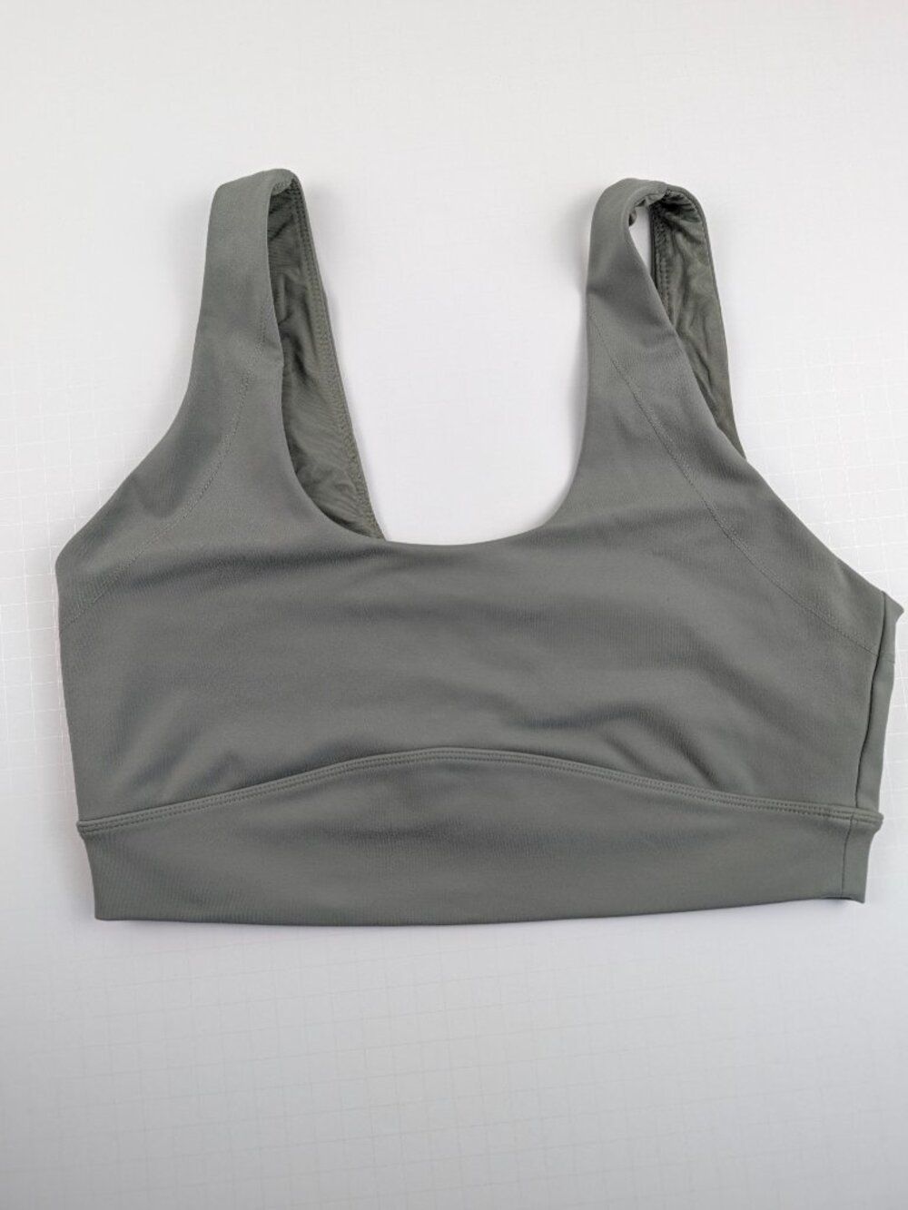 Varley FreeSoft Essi Sports Bra Size L Shadow Gray Green Scoop Neck